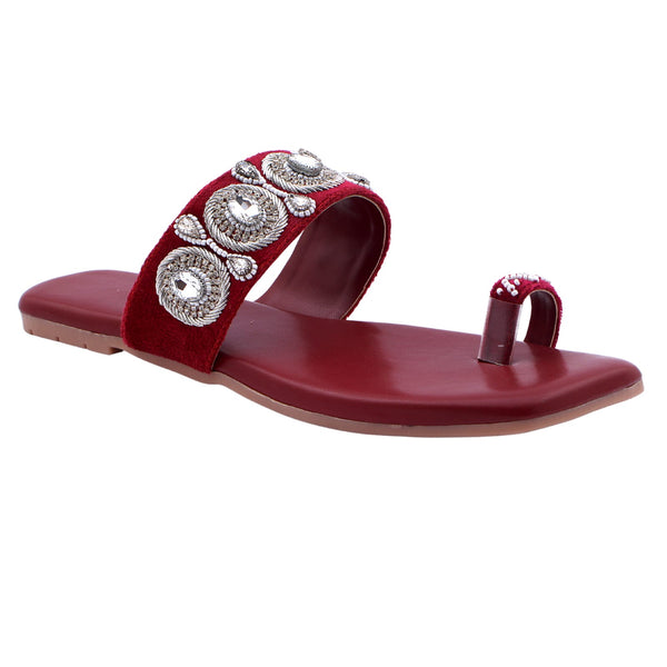 Mehroon Fancy Kolhapuri ZW 014