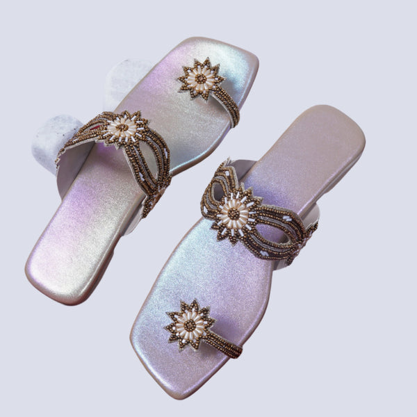Beige Fancy Kolhapuri ZW09