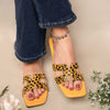 Camira Cut Out Flat Slider In Yellow