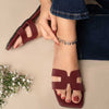 Camira Cut Out Flat Slider In Maroon