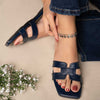 Camira Cut Out Flat Slider In Blue