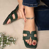 Camira Cut Out Flat Slider In Green