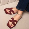 Camira Cut Out Flat Slider In Maroon