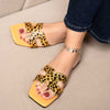 Camira Cut Out Flat Slider In Yellow