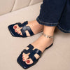 Camira Cut Out Flat Slider In Blue