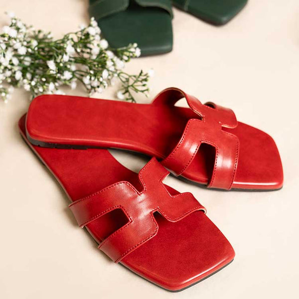 Camira Cut Out Flat Slider In Red
