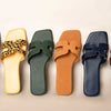 Camira Cut Out Flat Slider Sandal In Gold